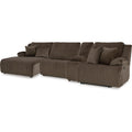  Manufacturer Color_Chocolate -- Signature Design by Ashley Top Tier Reclining Fabric 4 pc Sectional IMAGE 1