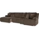  Manufacturer Color_Chocolate  -- Signature Design by Ashley Top Tier Reclining Fabric 4 pc Sectional IMAGE 1