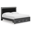  Size_King  -- Signature Design by Ashley Zuraleus Upholstered Panel Bed with Storage IMAGE 1