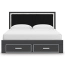  Size_King  -- Signature Design by Ashley Zuraleus Upholstered Panel Bed with Storage IMAGE 3