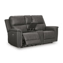  Manufacturer Color_Anchor -- Signature Design by Ashley Bleckley Power Reclining Leather Match Loveseat with Console IMAGE 2