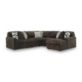  Manufacturer Color_Chocolate -- Signature Design by Ashley Midnight Madness Fabric 5 pc Sectional IMAGE 1