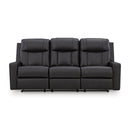  Manufacturer Color_Carbon -- Benchcraft Mackmenville Reclining Leather Look Sofa IMAGE 3