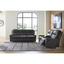  Manufacturer Color_Carbon -- Benchcraft Mackmenville Reclining Leather Look Sofa IMAGE 7