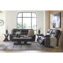  Manufacturer Color_Carbon -- Benchcraft Mackmenville Reclining Leather Look Sofa IMAGE 9