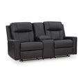  Manufacturer Color_Carbon -- Benchcraft Mackmenville Reclining Leather Look Loveseat with Console IMAGE 1