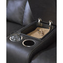  Manufacturer Color_Carbon -- Benchcraft Mackmenville Reclining Leather Look Loveseat with Console IMAGE 7