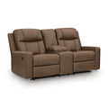  Manufacturer Color_Caramel -- Mackmenville 7471494 Double Reclining Loveseat with Console IMAGE 1