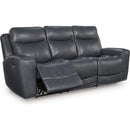  Manufacturer Color_Admiral -- Signature Design by Ashley Next Move Power Reclining Leather Match Sofa IMAGE 2