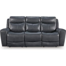  Manufacturer Color_Admiral -- Signature Design by Ashley Next Move Power Reclining Leather Match Sofa IMAGE 3