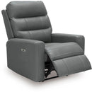  Manufacturer Color_Tideon -- Signature Design by Ashley Pennacle Pier Power Leather Match Recliner IMAGE 2