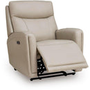  Manufacturer Color_Bone --  Signature Design by Ashley Pincara Power Leather Match Recliner IMAGE 2