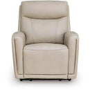  Manufacturer Color_Bone --  Signature Design by Ashley Pincara Power Leather Match Recliner IMAGE 3