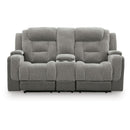  Signature Design by Ashley Mixed Motion PC8350518 Power Reclining Loveseat with Console  & Adjutasble Headrest IMAGE 2