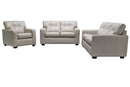 9545 Beige Stationary Leather Loveseat